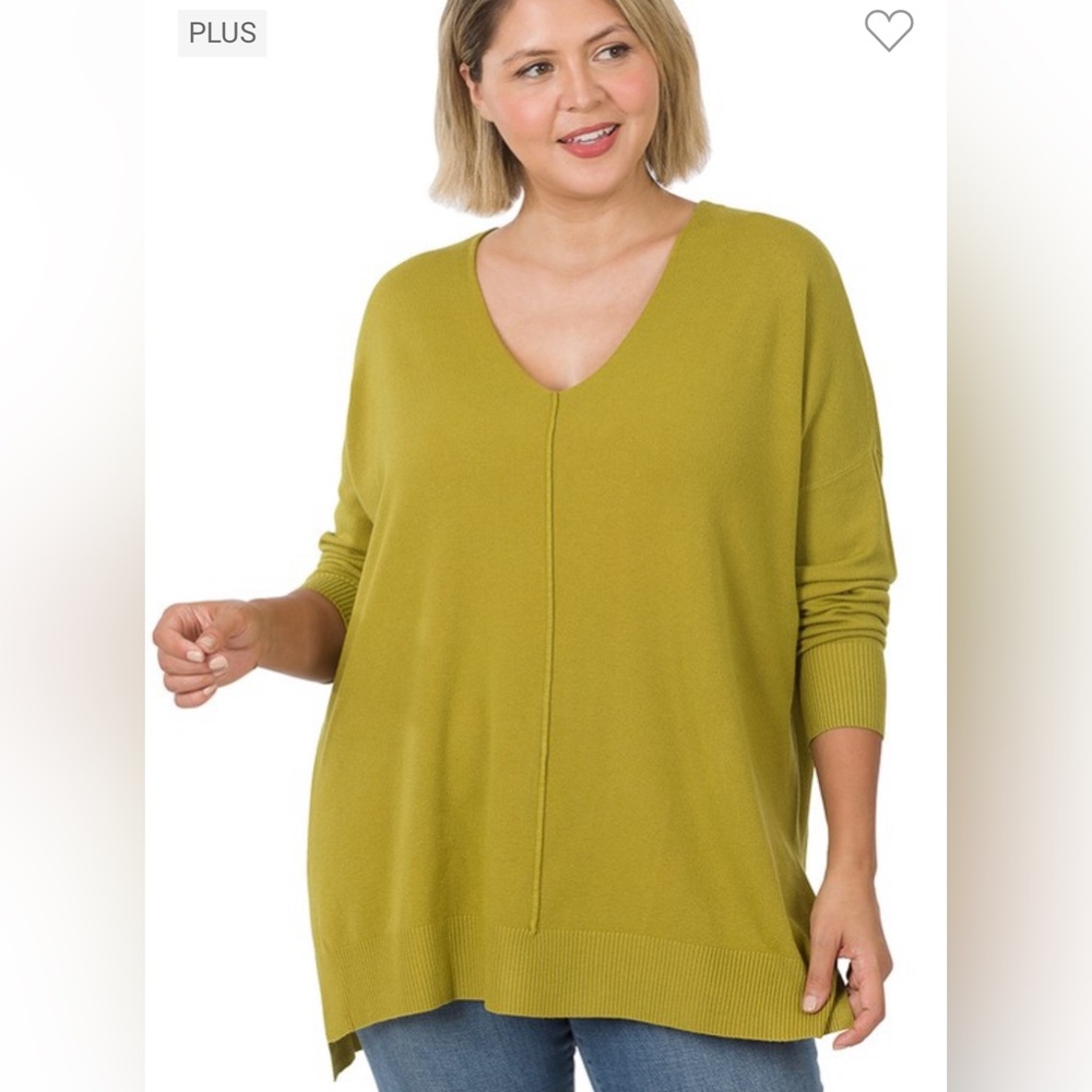 V Neck Center Seam Sweater